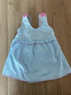 水着 110cm 水色チェック柄