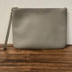 FURLA グレー レザー ショルダーバッグ