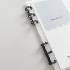 早い者勝ち　韓国　貯金　バインダー　カバー　リフィル　3ボールリング　ブラック