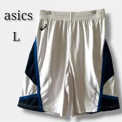 【アシックス】バスケットボールパンツ バスパン ハーフパンツ メッシュ L 白のサムネイル