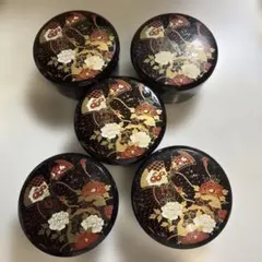 蓋付き吸物椀 5客セット 菊蒔絵 漆器 - メルカリ
