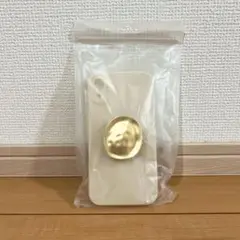 ⚠️iPhone XR用⚠️ ベージュのソフトケース ゴールのスマホグリップ付き