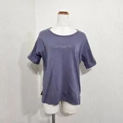 サマンサモスモス 半袖 刺繍カットソー スモーキーブルー系 綿100% F