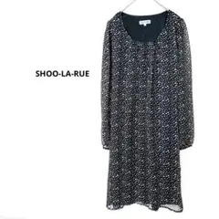 シューラルー　ドット柄　長袖　シフォンワンピース　チュニック　袖透け感