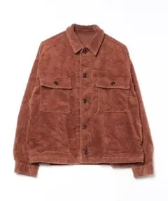 ブラウン コーデュロイジャケット 前面ポケット付き