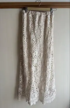 earth music&ecology アイボリー レース編み タイトスカート