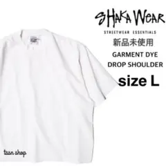 【シャカウェア】新品 ガーメントダイ ドロップショルダー Tシャツ ホワイト L