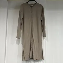 dearful ベージュ リブ編み カーディガン