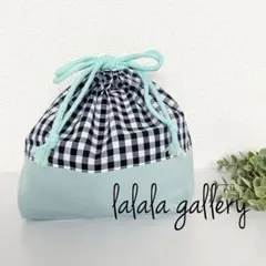 ギンガムチェック♡ミントカラー♡お弁当袋♡ランチバッグ♡巾着♡