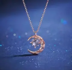 ネックレス　ピンクゴールド　月　ムーン　プレゼント　バレンタイン　誕生日　記念日