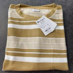 【新品】 champion ストライプ Tシャツ Lサイズ　ベージュ