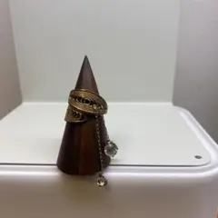 スワールデザイン金色メタルリング