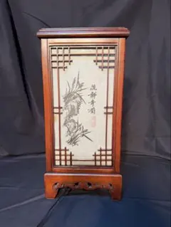 唐木　花台　透かし彫り　花瓶台　飾り物　置物台　盆栽台　華道具　細工彫　四角形 唐木 花台 飾り台 透かし彫り - メルカリ