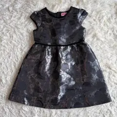 kate spade キッズ ワンピース クローバー柄 ジャガード ブラック