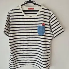 Betty Smith ボーダー Tシャツ 半袖 刺繍 ポケット　LLサイズのサムネイル