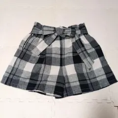GU チェック柄 ハイウエストショートパンツ