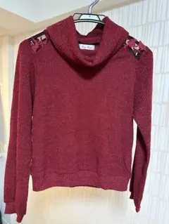 ByeBye バーガンディ タートルネック セーター M