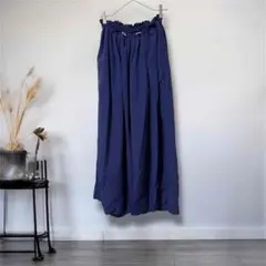 コロニー2139◎ナイロン ワイドパンツ フリーサイズ ウエストゴム　ブルー系