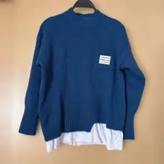 ネイビー セーター ポケット付き