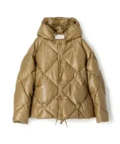 トゥモローランド フェイクレザーキルティングショートコート キャメル