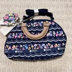 LeSportsac × Chesty コラボ 花柄ショルダーバッグ ネイビー