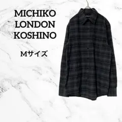 ミチコロンドンコシノ　長袖　シャツ　グレー　チェック　Mのサムネイル