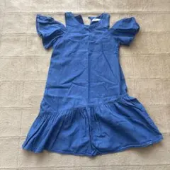 ZARA デニムブルー ノースリーブワンピース 8サイズ