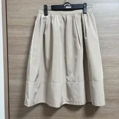レディース フレアスカート ベージュ ひざ丈のサムネイル