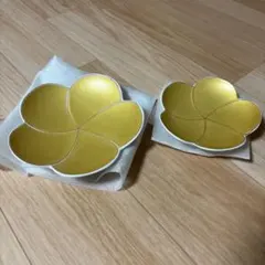 有田焼　其泉　梅型金色皿セット