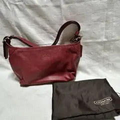 COACH バーガンディ レザー ハンドバッグ