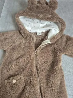 ​ベビー服 着ぐるみ くま 70cm ロンパース もこもこ 防寒