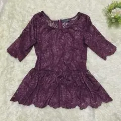 レース半袖ブラウス　シアートップス