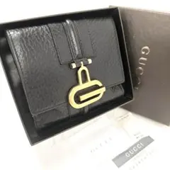 美品 グッチ 二つ折り 財布 Wホック コンパクト ウォレット GUCCI