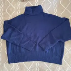 SHEIN ネイビー タートルネックセーター XL