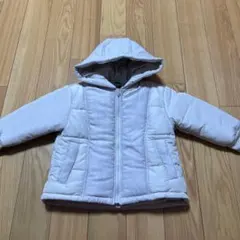 新品☆コムサイズム　ライトグレー　タフタ×スエードタッチ 中綿ブルゾン100㎝