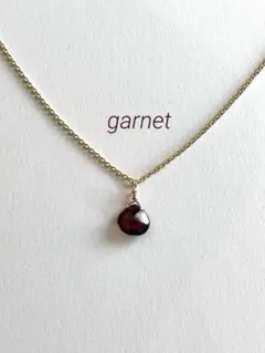 14kgf ガーネットマロンネックレスチャーム　天然石