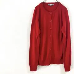 C1694か【美品】ユニクロ　ニットカーディガン（M）ウール100% 長袖　赤