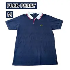 FRED PERRY ポロシャツ ネイビー トリコロール Mサイズのサムネイル
