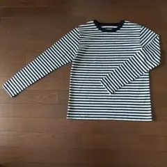 MUJI 白黒ストライプ 長袖Tシャツ S