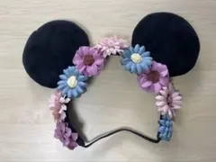 【即購入OK】ミッキー型花飾りカチューシャ
