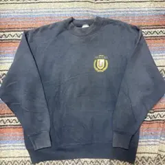 90s FRUIT OF THE LOOM 刺繍スウェット ネイビー USA