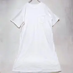 リシェグラマー 無地 Tシャツ ワンピ 半袖 白 (M) コットンのサムネイル