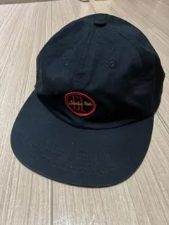 CALEE レザーストラップ フロントワッペン キャップ ブラック