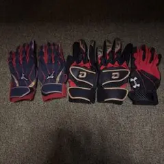 Mizuno & Under Armour バッティング用手袋セット