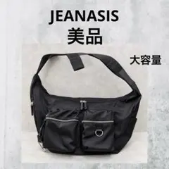 ジーナシス ナイロンWポケットボディBAG ショルダーバッグ 黒 大容量　美品のサムネイル