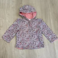 美品花柄フード付きジャケット　リバーシブル