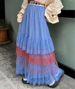ハローサンフランシスコ カラーブロックチュールティアードスカート
