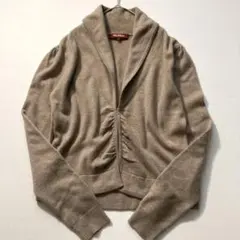 【極上カシミヤ混】Max Mara　ショールカラーカーディガン M ベージュ