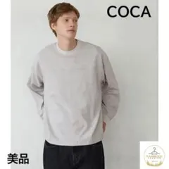 美品☆COCA　短丈ロンT　厚手　カットソー　ホワイト　白　ボックスシルエット