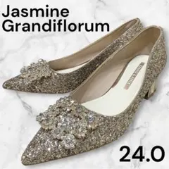 Jasmine Grandiflorum パンプス　ビジュー 結婚式 グリッター